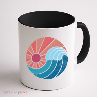 Sun And Sea Retro Vintage Wave Coffee Mug back