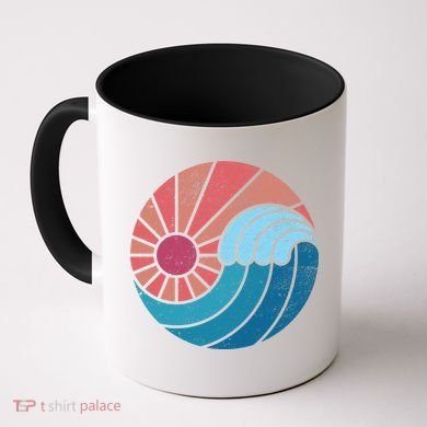 Sun And Sea Retro Vintage Wave Coffee Mug