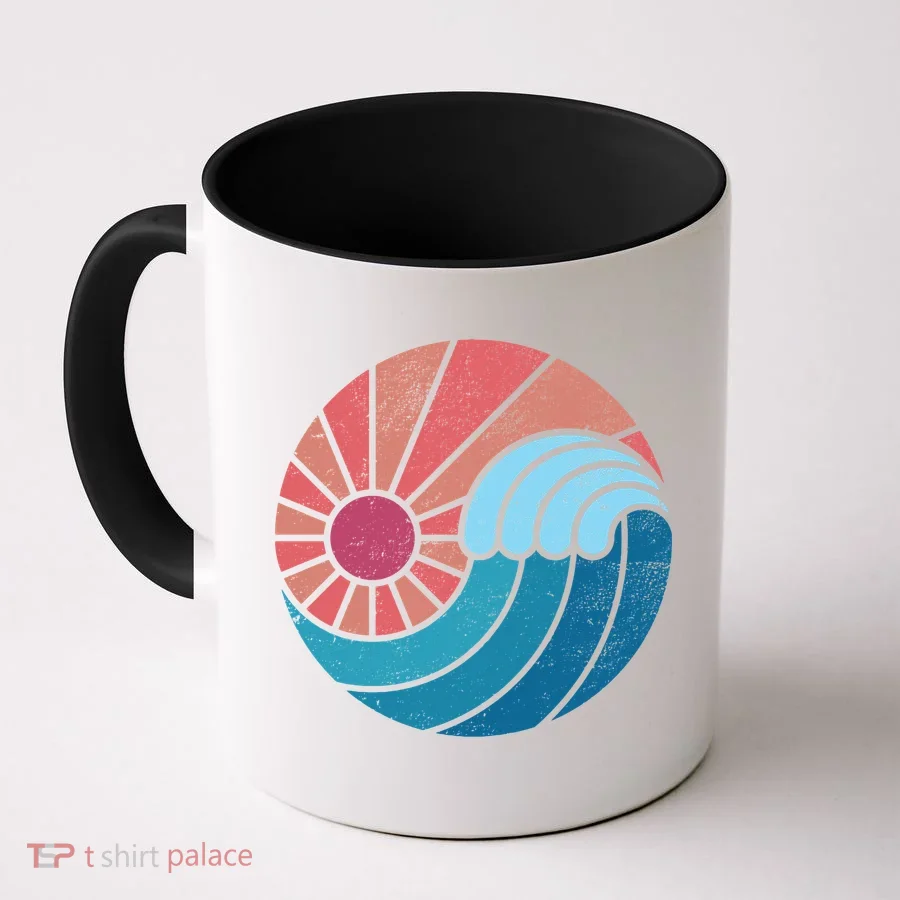 Sun And Sea Retro Vintage Wave Coffee Mug