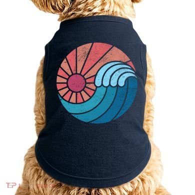 Sun And Sea Retro Vintage Wave Doggie Tank