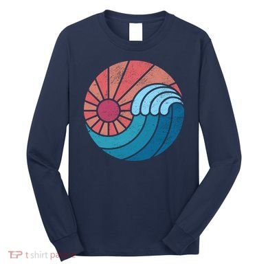 Sun And Sea Retro Vintage Wave Long Sleeve Shirt