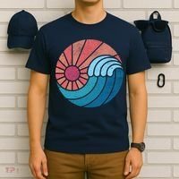 Sun And Sea Retro Vintage Wave T-Shirt thumb 6