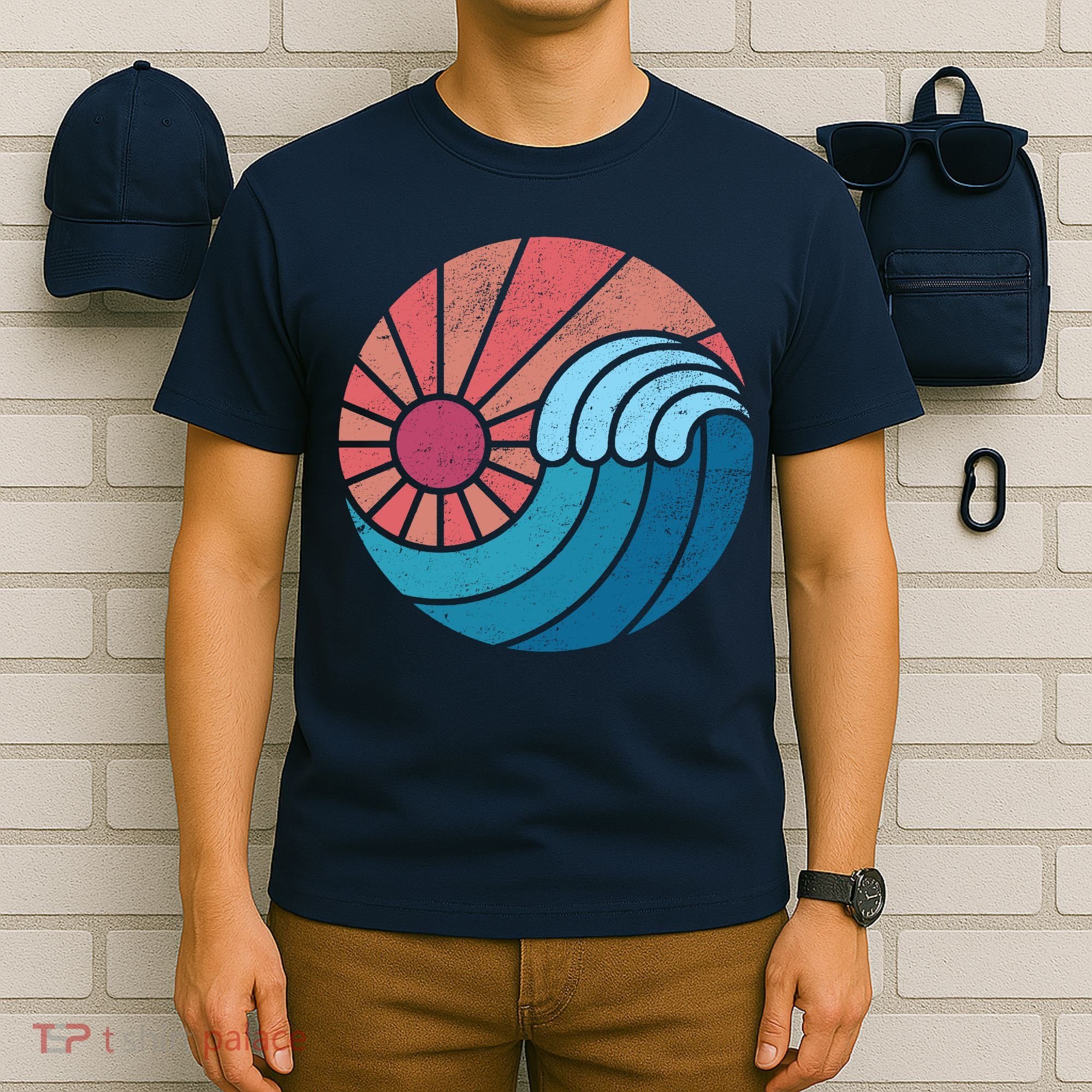 Sun And Sea Retro Vintage Wave T-Shirt