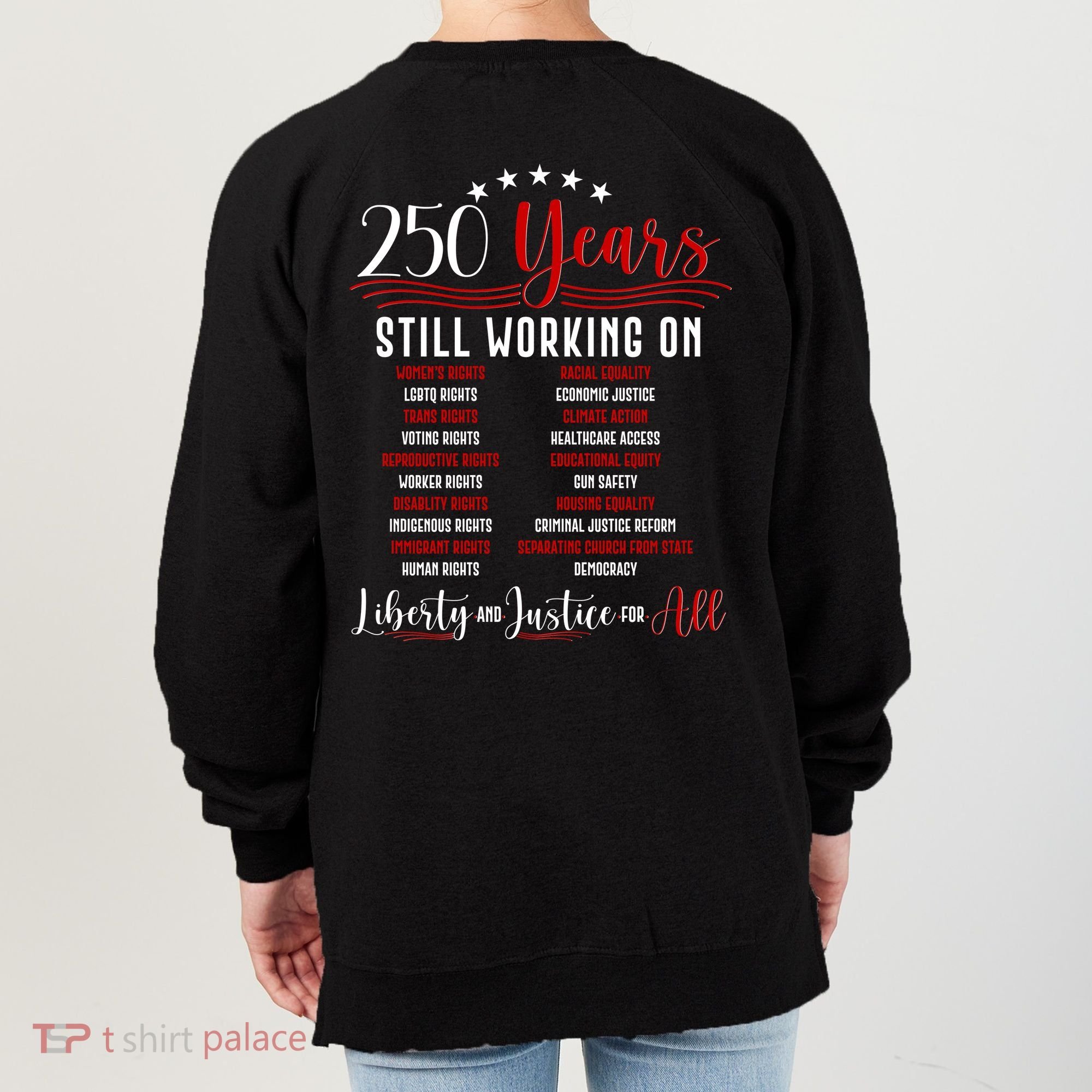 Stars And Stripes Human Rights Back And Front Women's Sweatshirt
