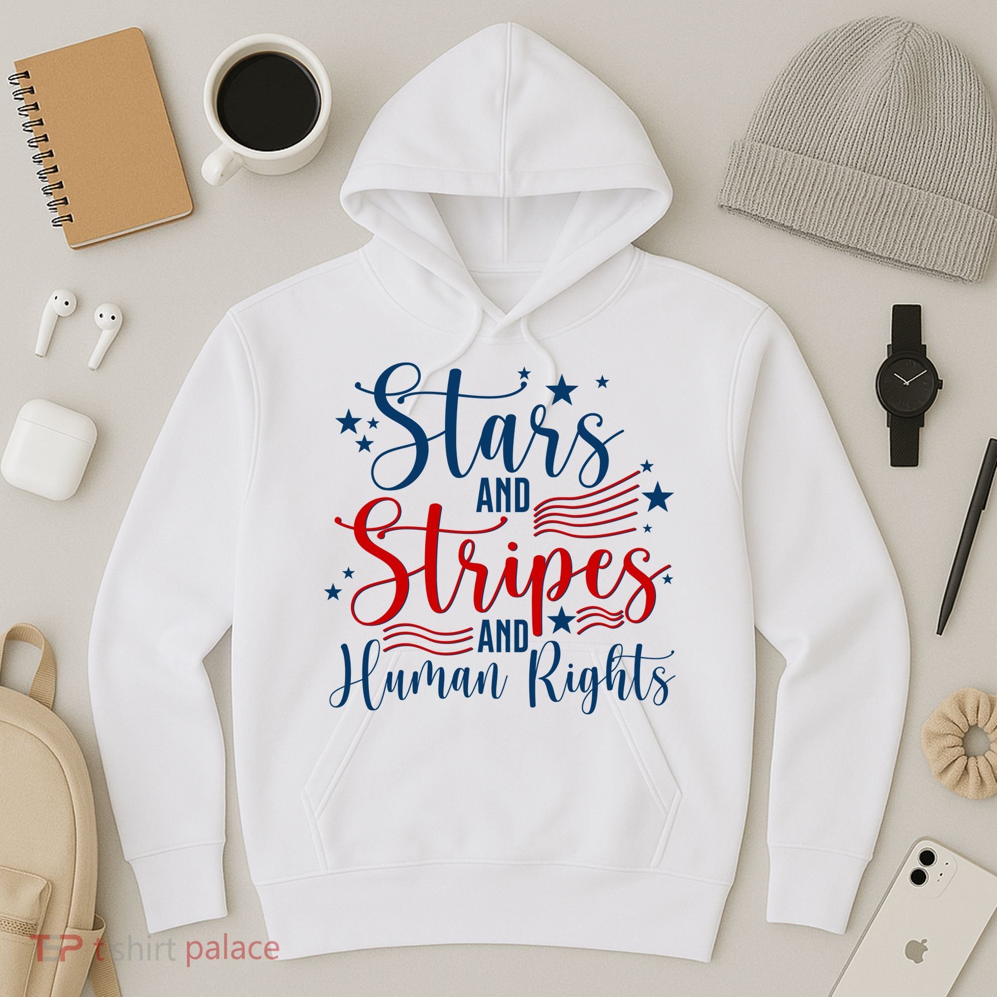 Stars And Stripes Human Rights Back And Front Hoodie