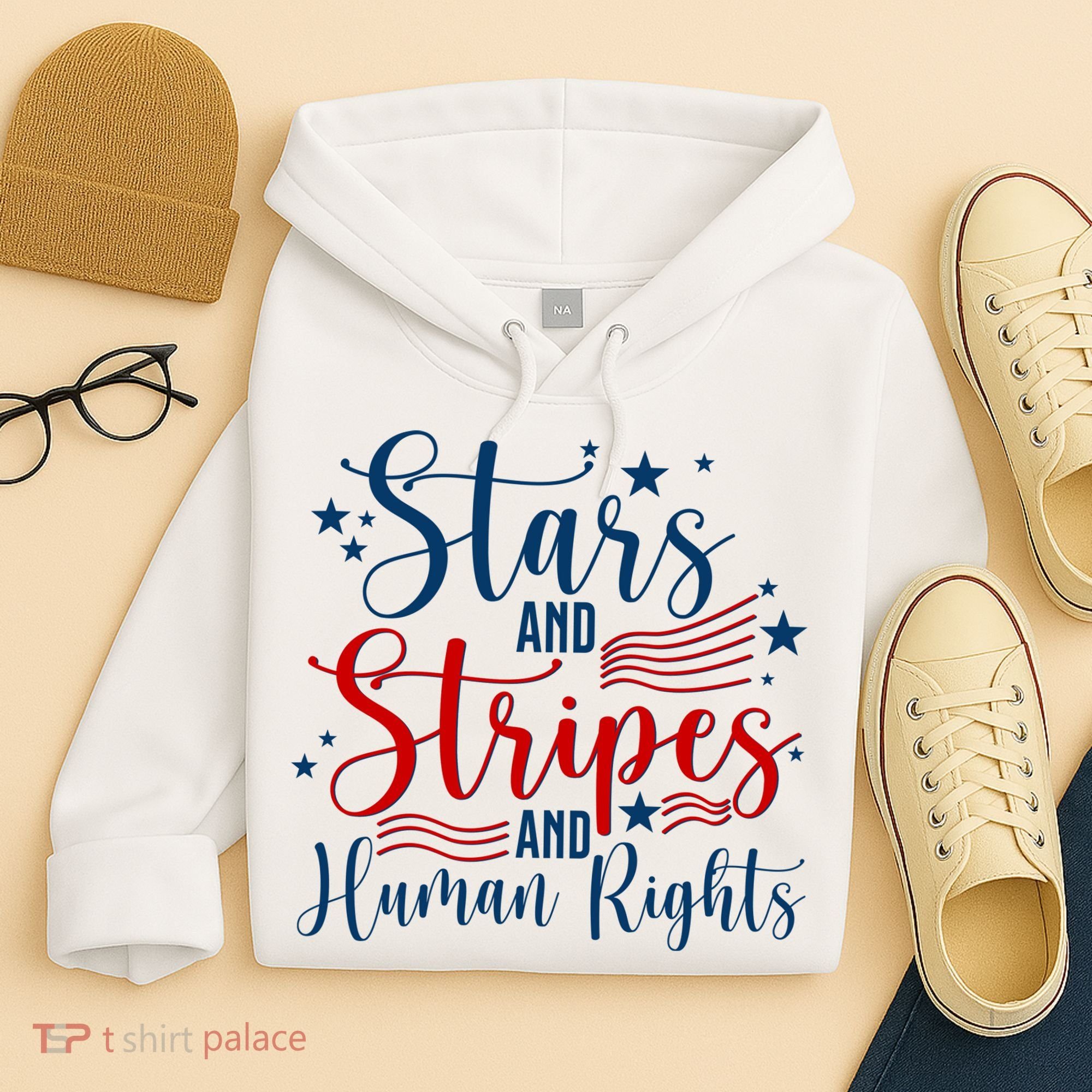 Stars And Stripes Human Rights Back And Front Hoodie
