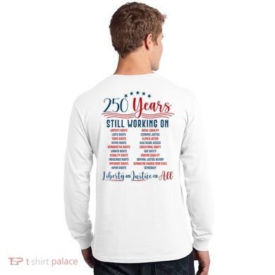 Stars And Stripes Human Rights Back And Front Long Sleeve Shirt back
