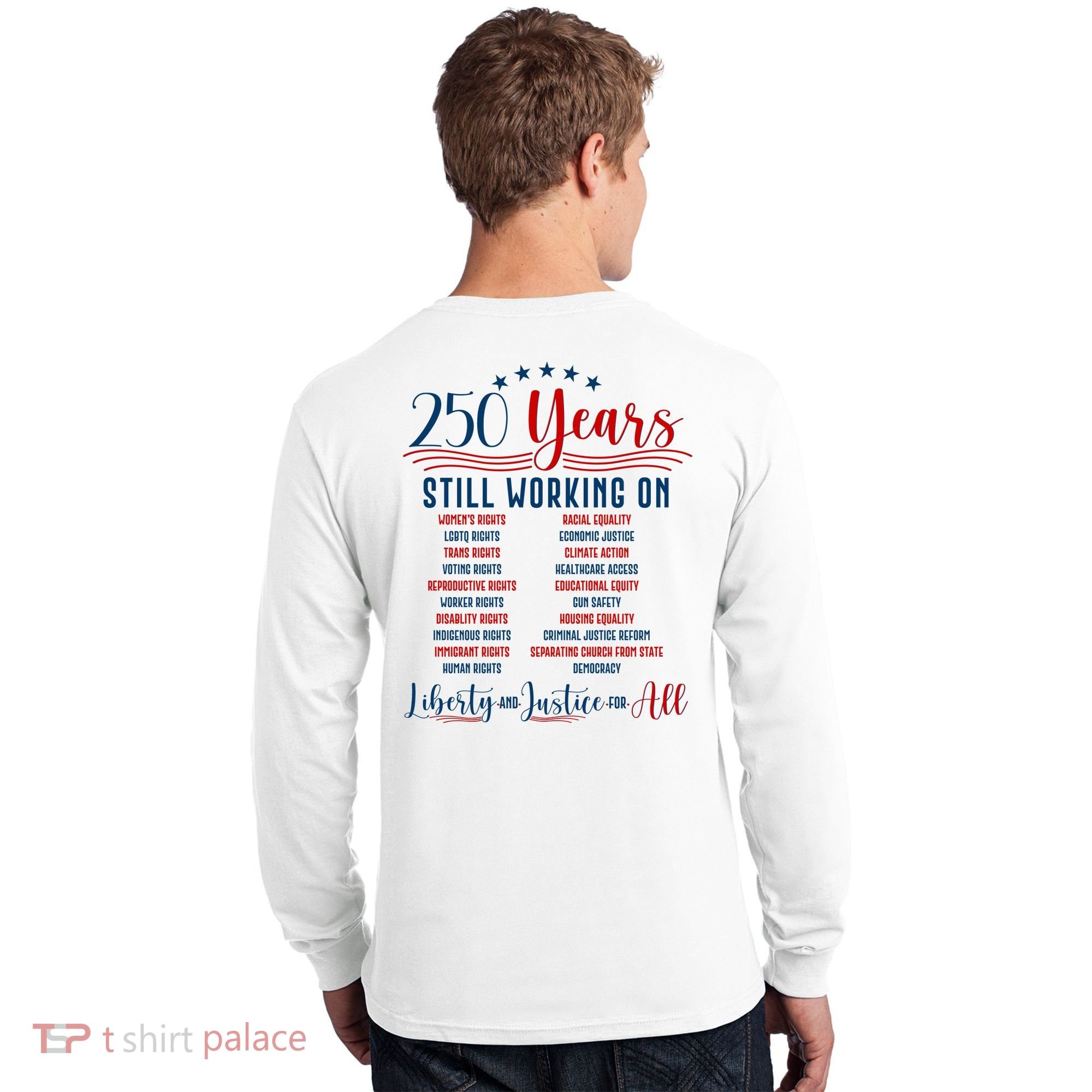 Stars And Stripes Human Rights Back And Front Long Sleeve Shirt