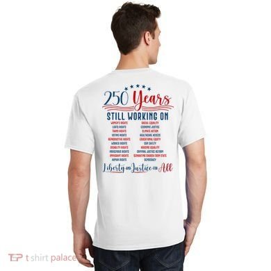 Stars And Stripes Human Rights Back And Front T-Shirt back