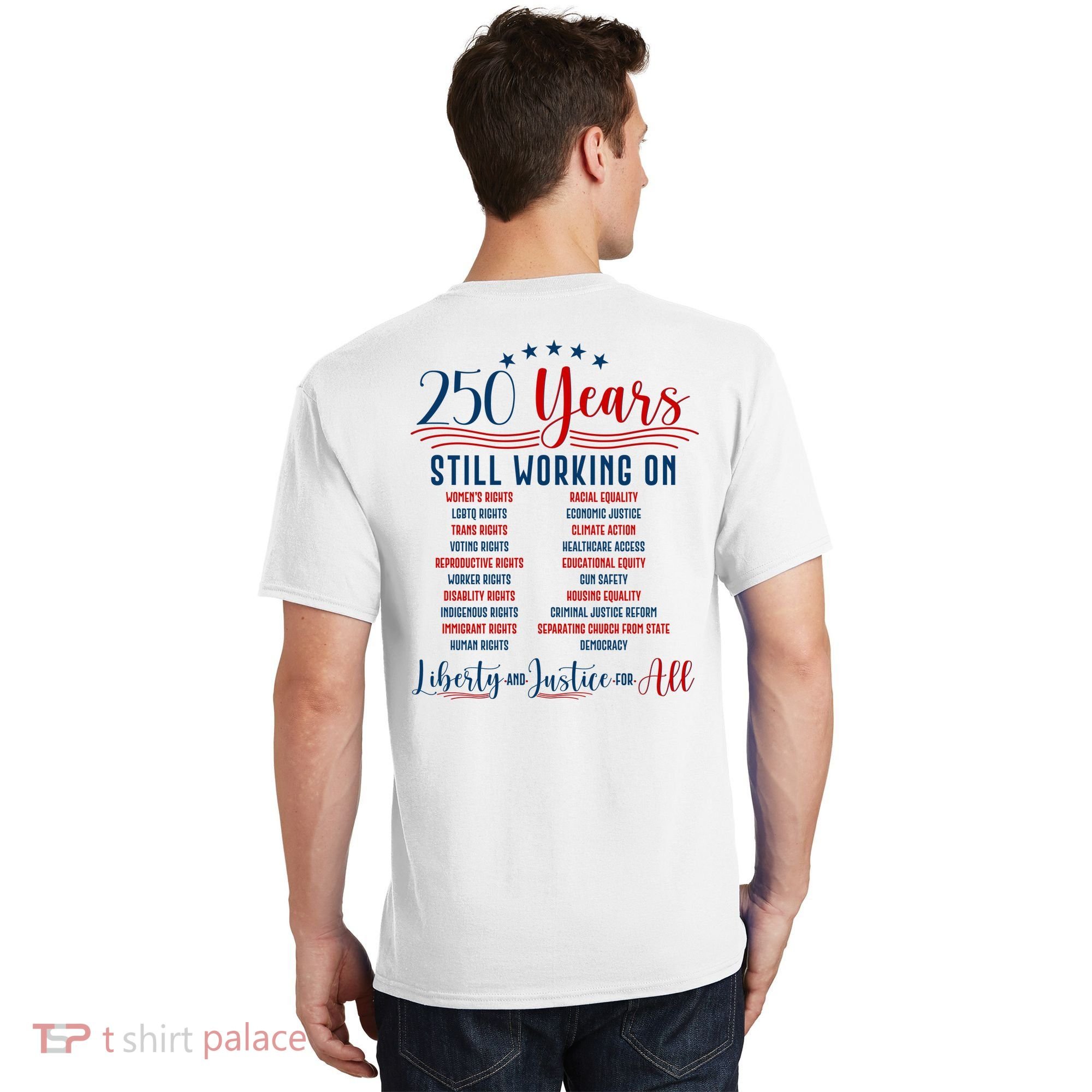 Stars And Stripes Human Rights Back And Front T-Shirt