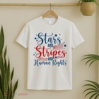Stars And Stripes Human Rights Back And Front T-Shirt thumb 2
