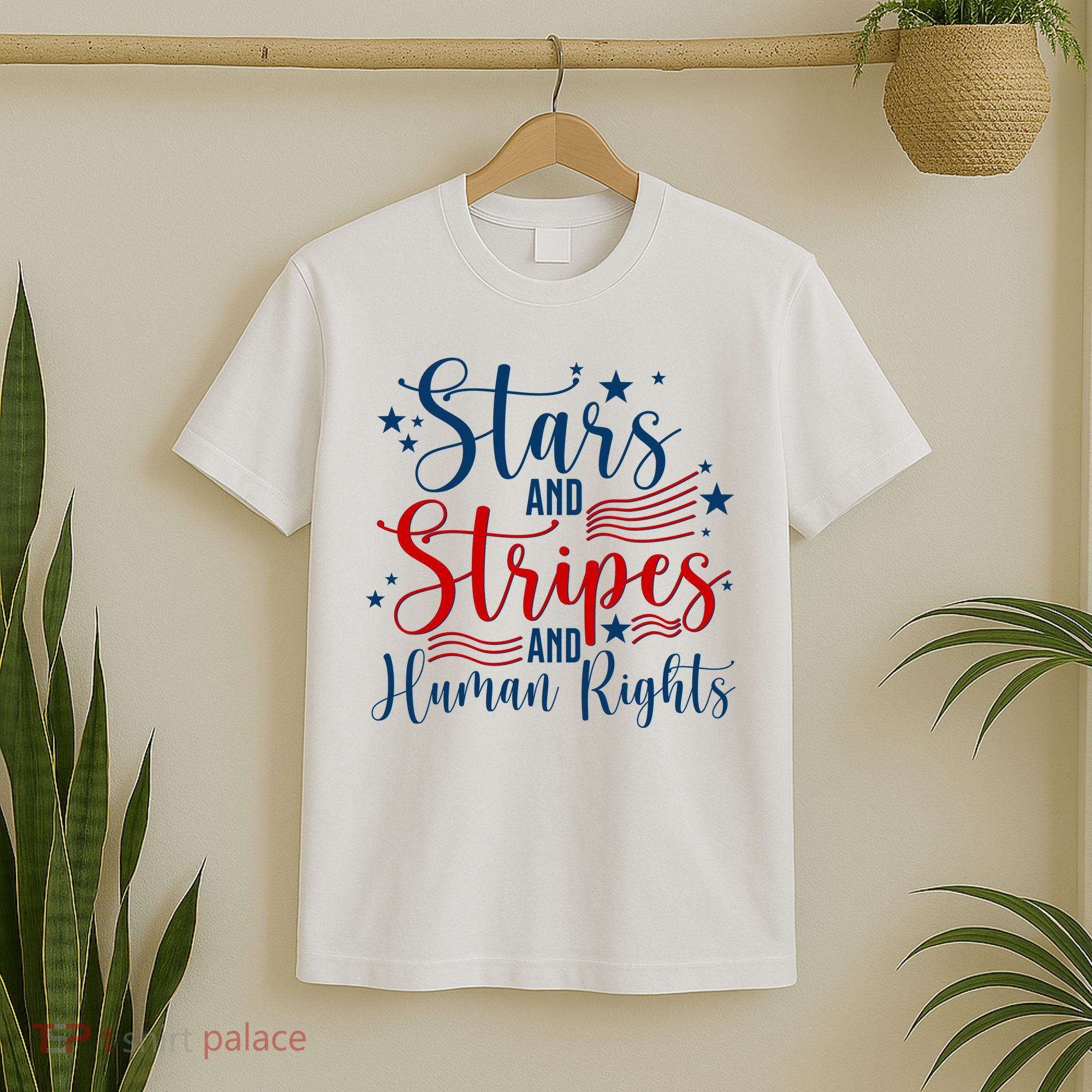 Stars And Stripes Human Rights Back And Front T-Shirt