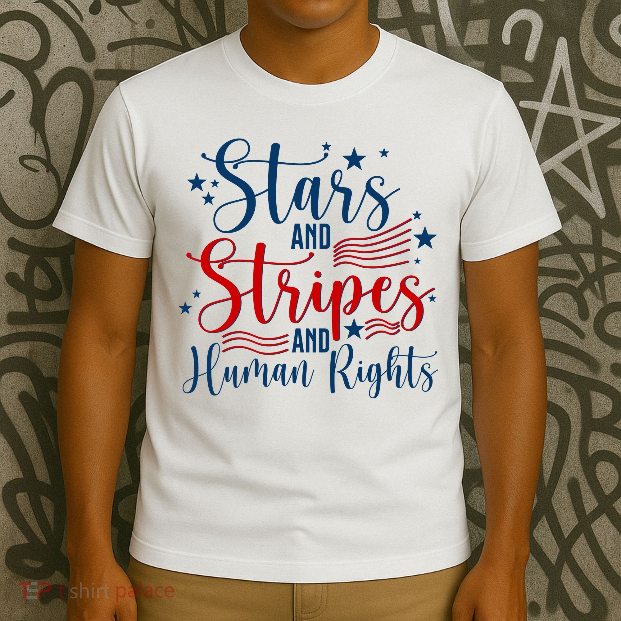 Stars And Stripes Human Rights Back And Front T-Shirt