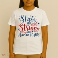 Stars And Stripes Human Rights Back And Front T-Shirt thumb 4