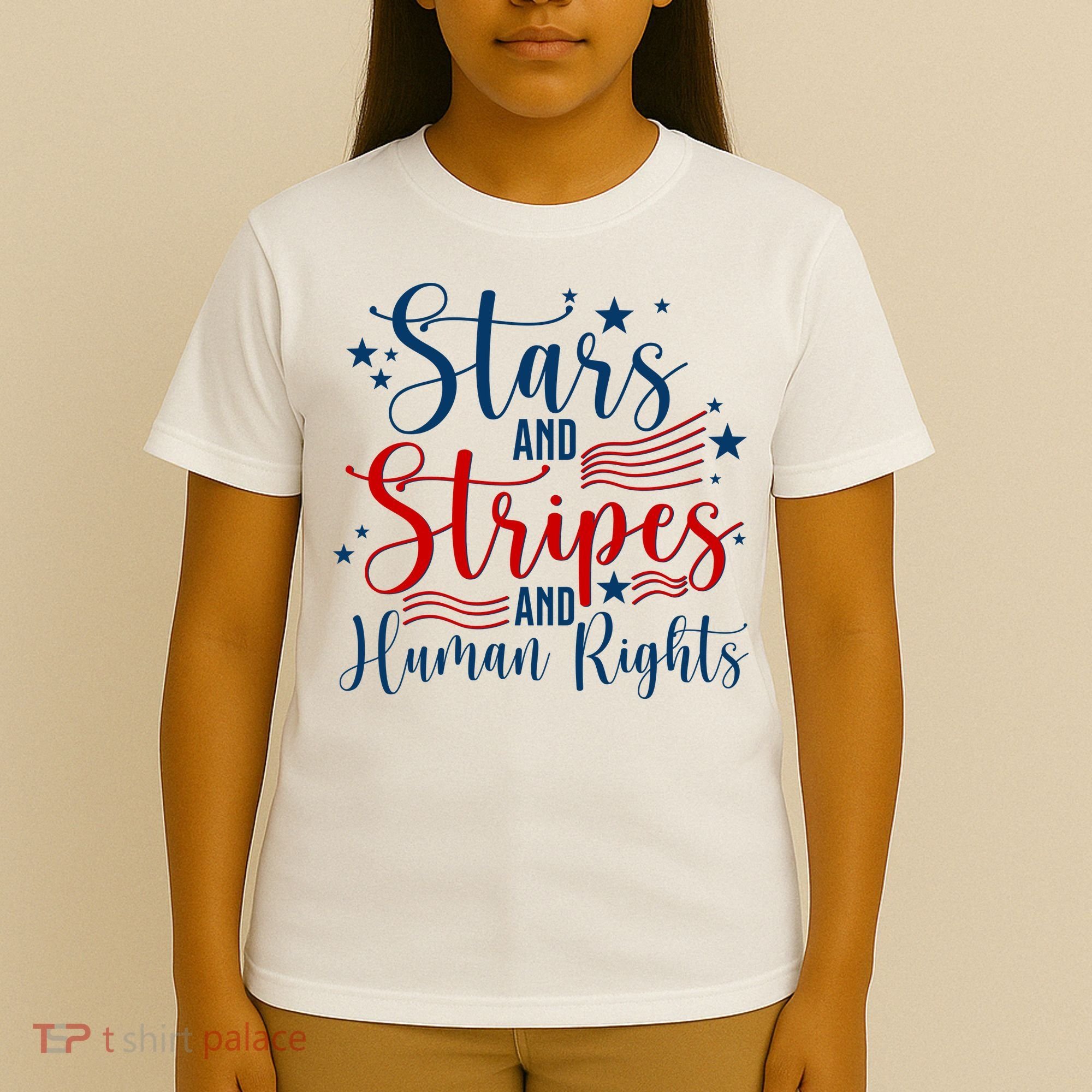 Stars And Stripes Human Rights Back And Front T-Shirt
