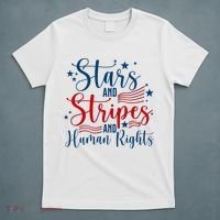Stars And Stripes Human Rights Back And Front T-Shirt thumb 5