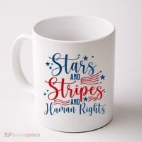 Stars And Stripes Human Rights Back And Front Coffee Mug thumb 0