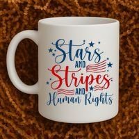 Stars And Stripes Human Rights Back And Front Coffee Mug thumb 2
