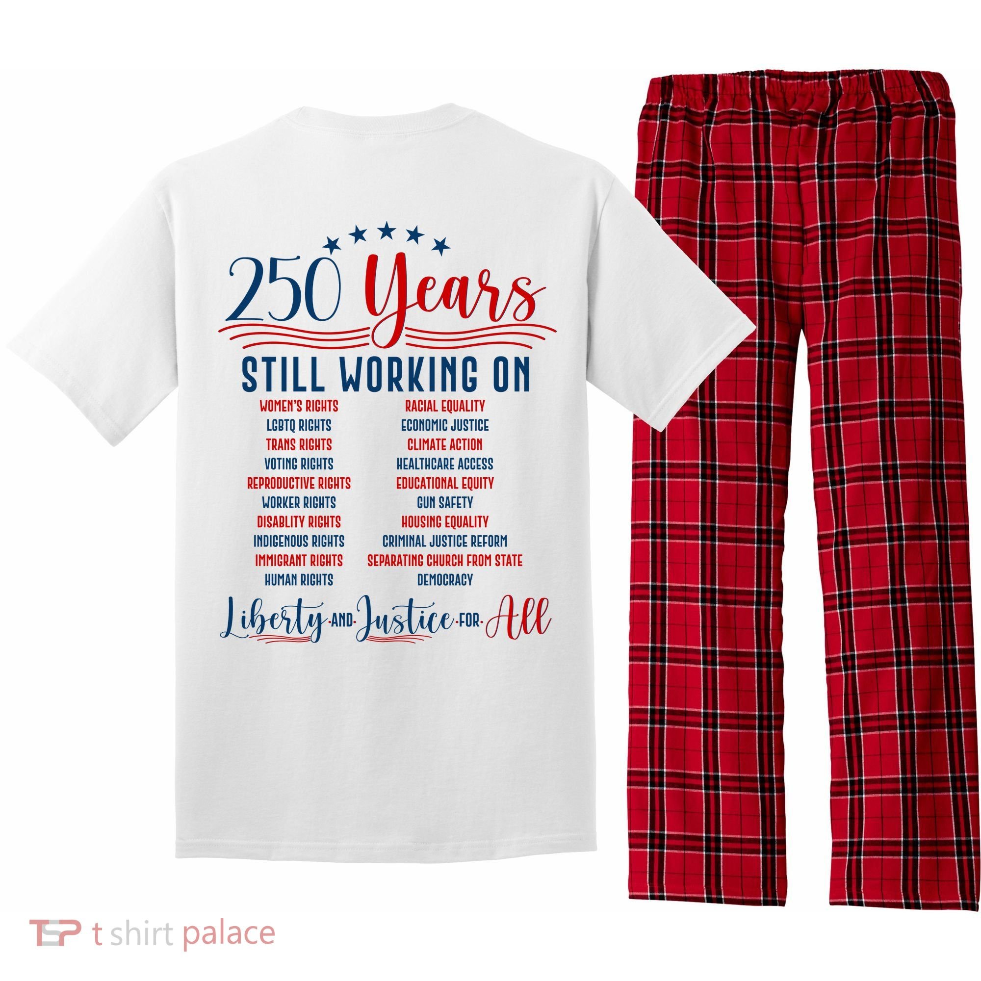 Stars And Stripes Human Rights Back And Front Pajama Set