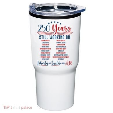 Stars And Stripes Human Rights Back And Front Tumbler back