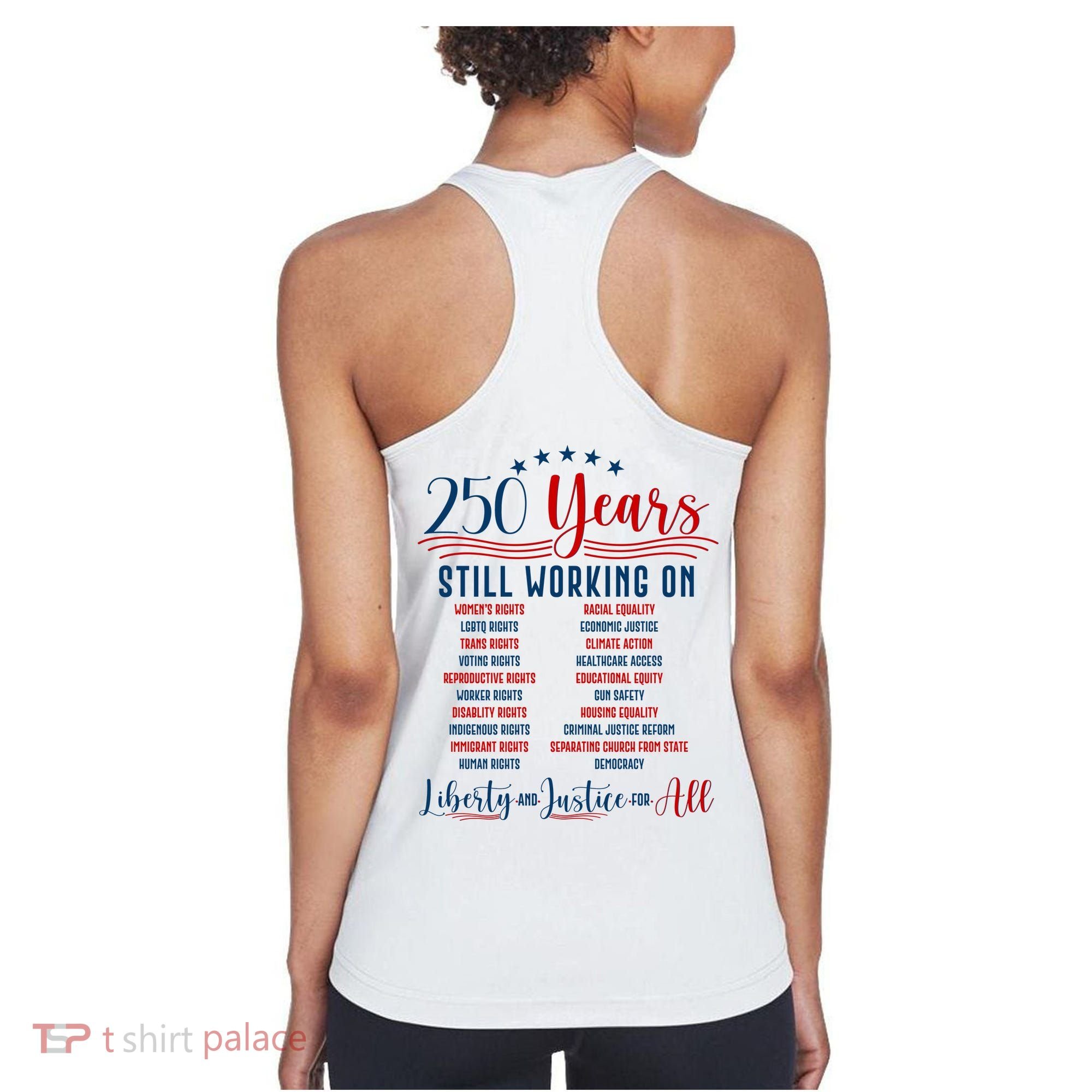 Stars And Stripes Human Rights Back And Front Women's Tank Top