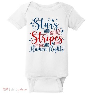 Stars And Stripes Human Rights Back And Front Baby Bodysuit