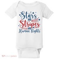Stars And Stripes Human Rights Back And Front Baby Bodysuit thumb 0