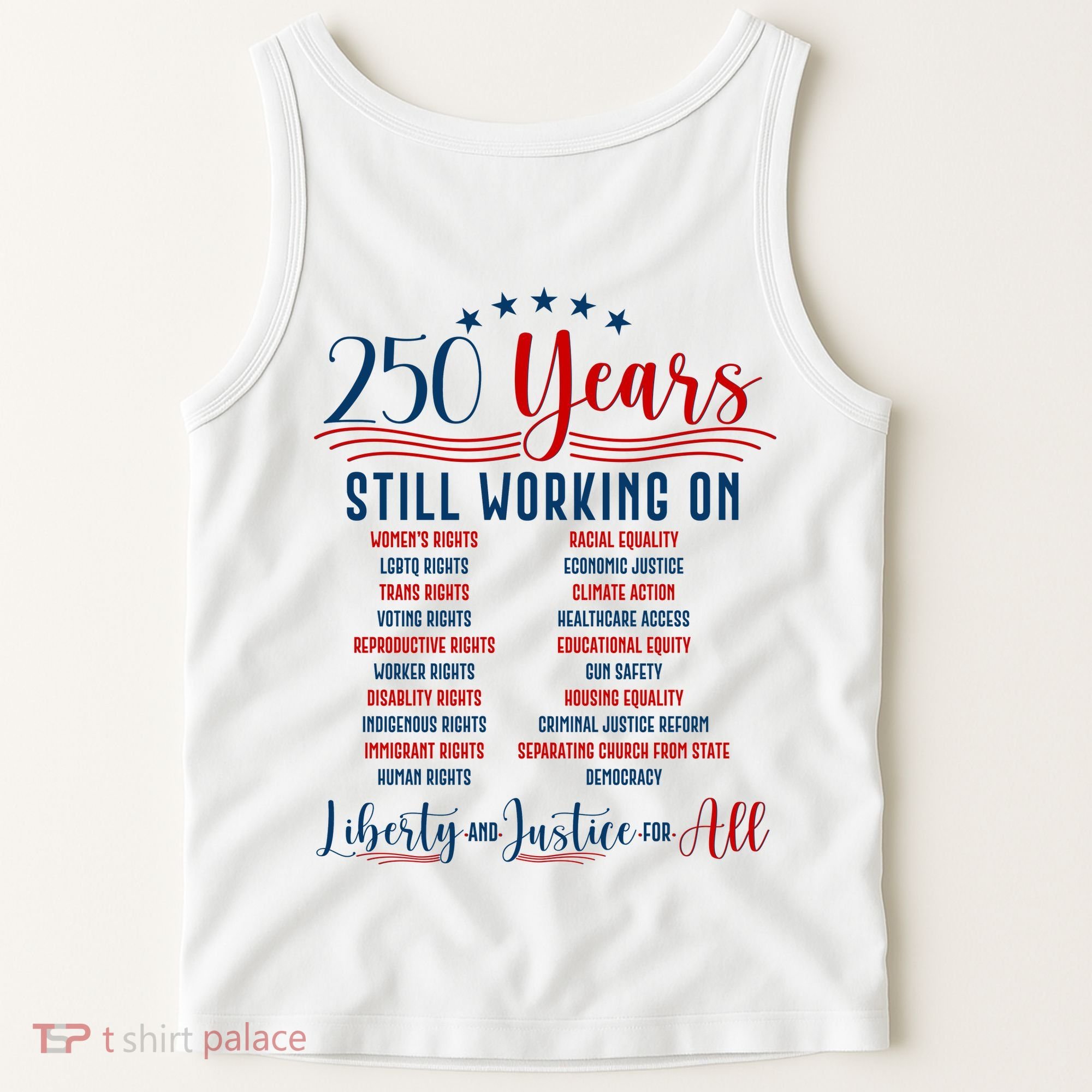 Stars And Stripes Human Rights Back And Front Tank Top