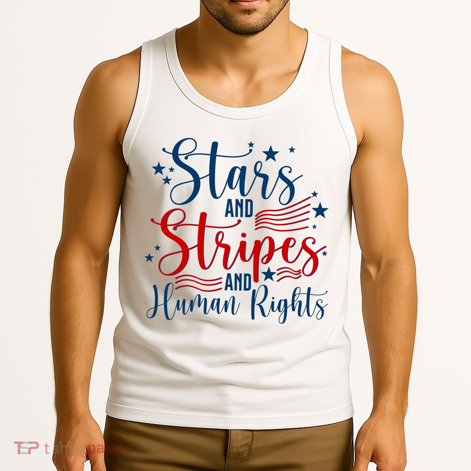 Stars And Stripes Human Rights Back And Front Tank Top