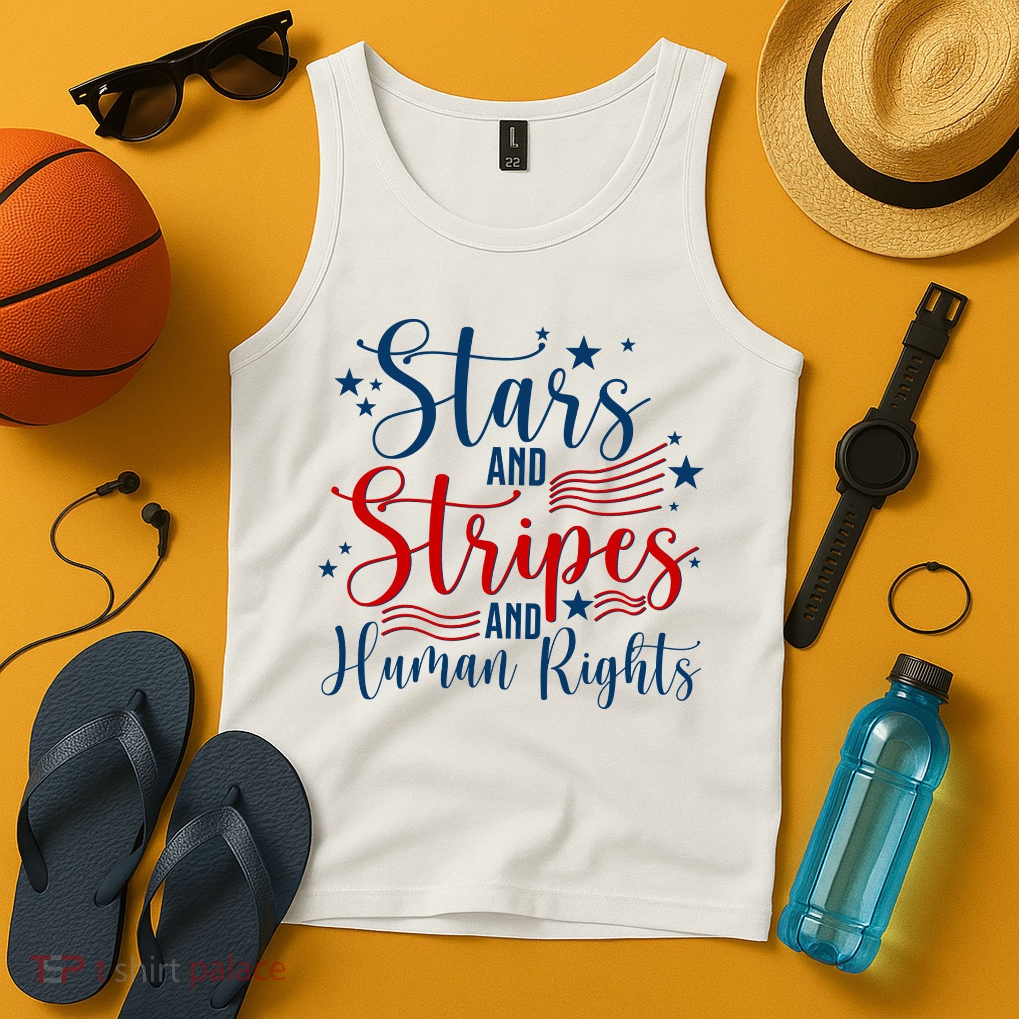 Stars And Stripes Human Rights Back And Front Tank Top