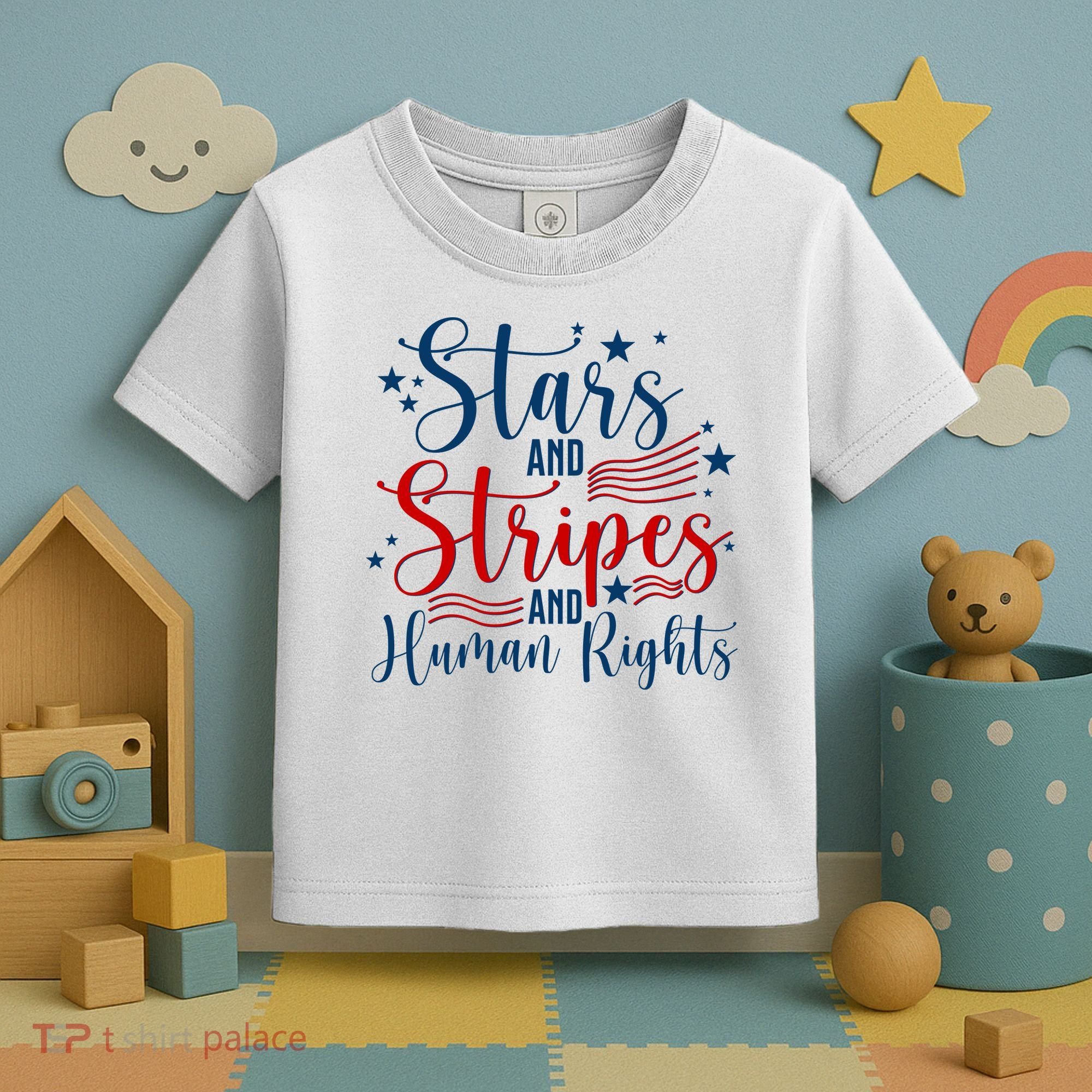 Stars And Stripes Human Rights Back And Front Toddler T-Shirt