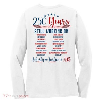 Stars And Stripes Human Rights Back And Front Women's Long Sleeve Shirt back