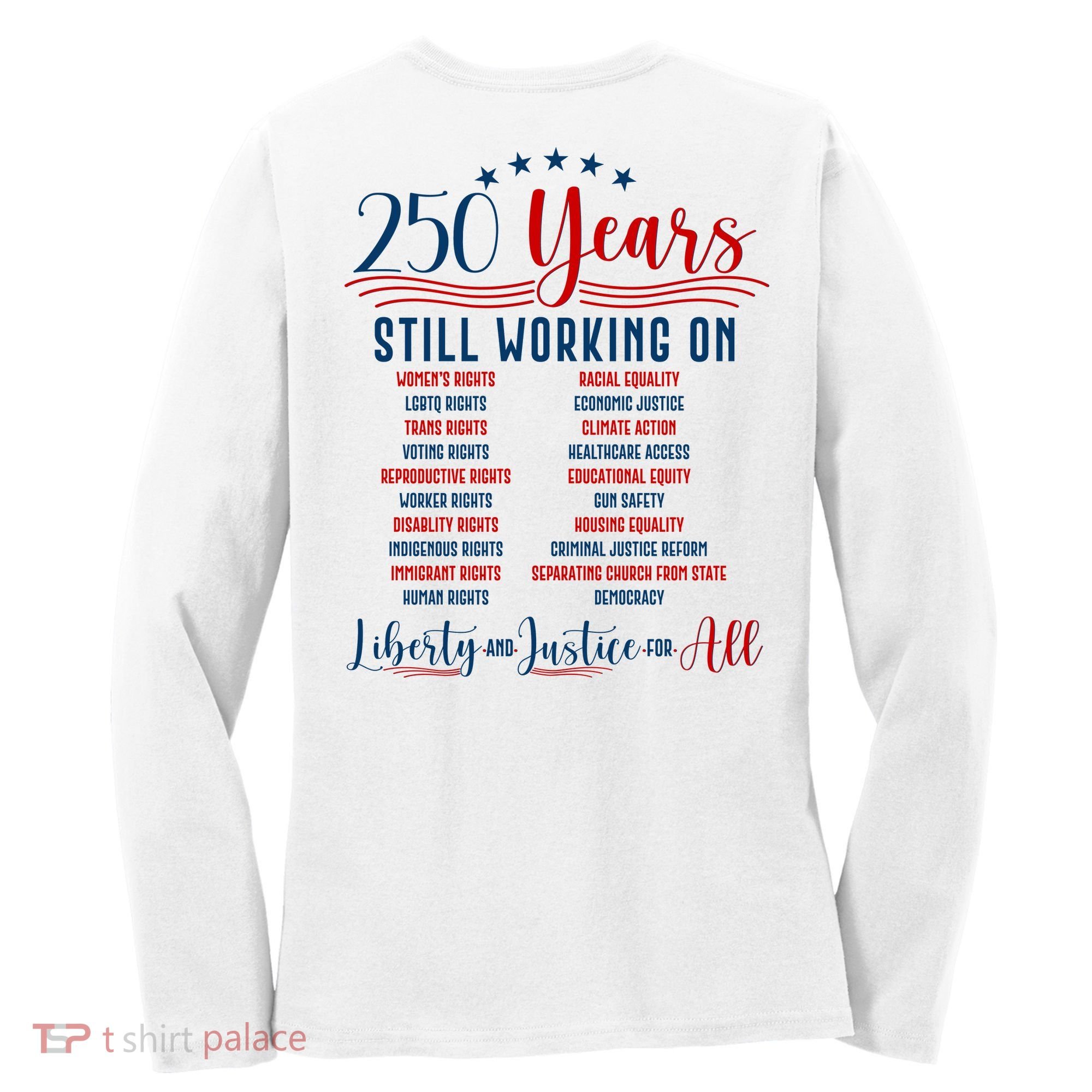 Stars And Stripes Human Rights Back And Front Women's Long Sleeve Shirt