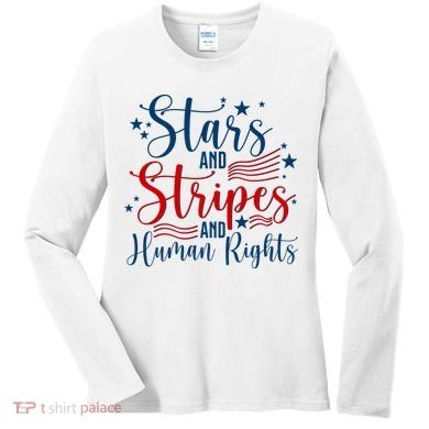 Stars And Stripes Human Rights Back And Front Women's Long Sleeve Shirt