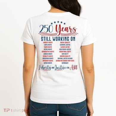 Stars And Stripes Human Rights Back And Front Women's T-Shirt back