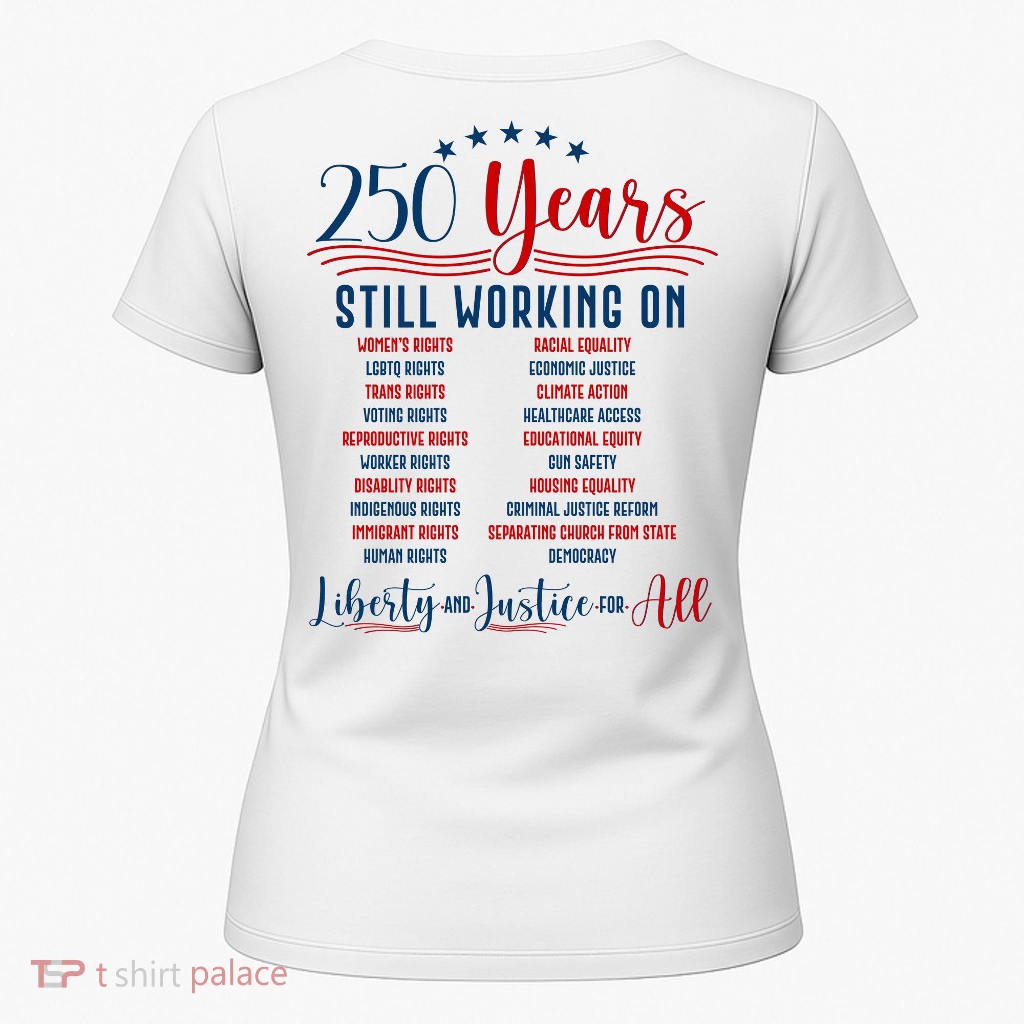Stars And Stripes Human Rights Back And Front Women's T-Shirt