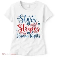 Stars And Stripes Human Rights Back And Front Women's T-Shirt thumb 0