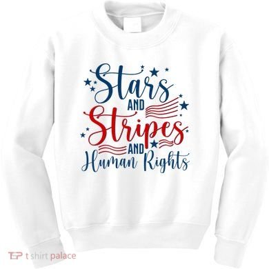 Stars And Stripes Human Rights Back And Front Kids Sweatshirt