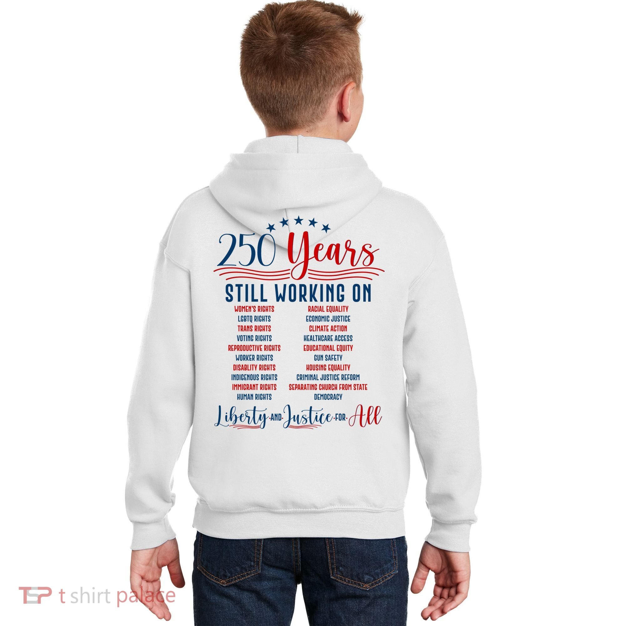 Stars And Stripes Human Rights Back And Front Kids Hoodie
