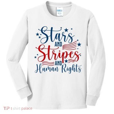 Stars And Stripes Human Rights Back And Front Kids Long Sleeve Shirt