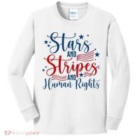 Stars And Stripes Human Rights Back And Front Kids Long Sleeve Shirt thumb 0