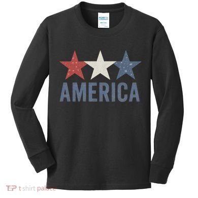 Stars and Stripes: America Kids Long Sleeve Shirt