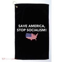 Save America Stop Socialism Golf Towel thumb 0