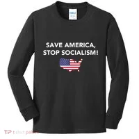 Save America Stop Socialism Kids Long Sleeve Shirt thumb 0