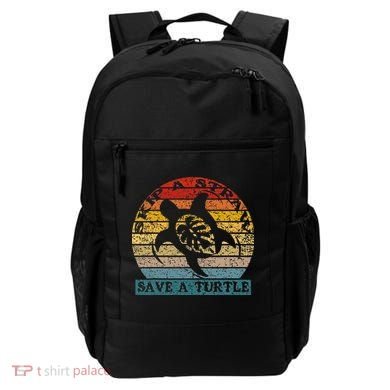 Skip A Straw Save A Turtle Vintage Retro Save A Turtle Backpack