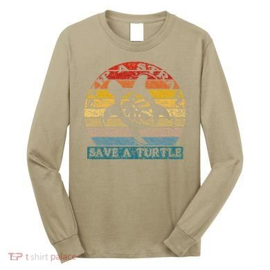 Skip A Straw Save A Turtle Vintage Retro Save A Turtle Long Sleeve Shirt