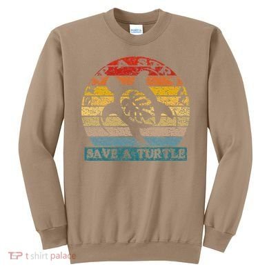 Skip A Straw Save A Turtle Vintage Retro Save A Turtle Sweatshirt