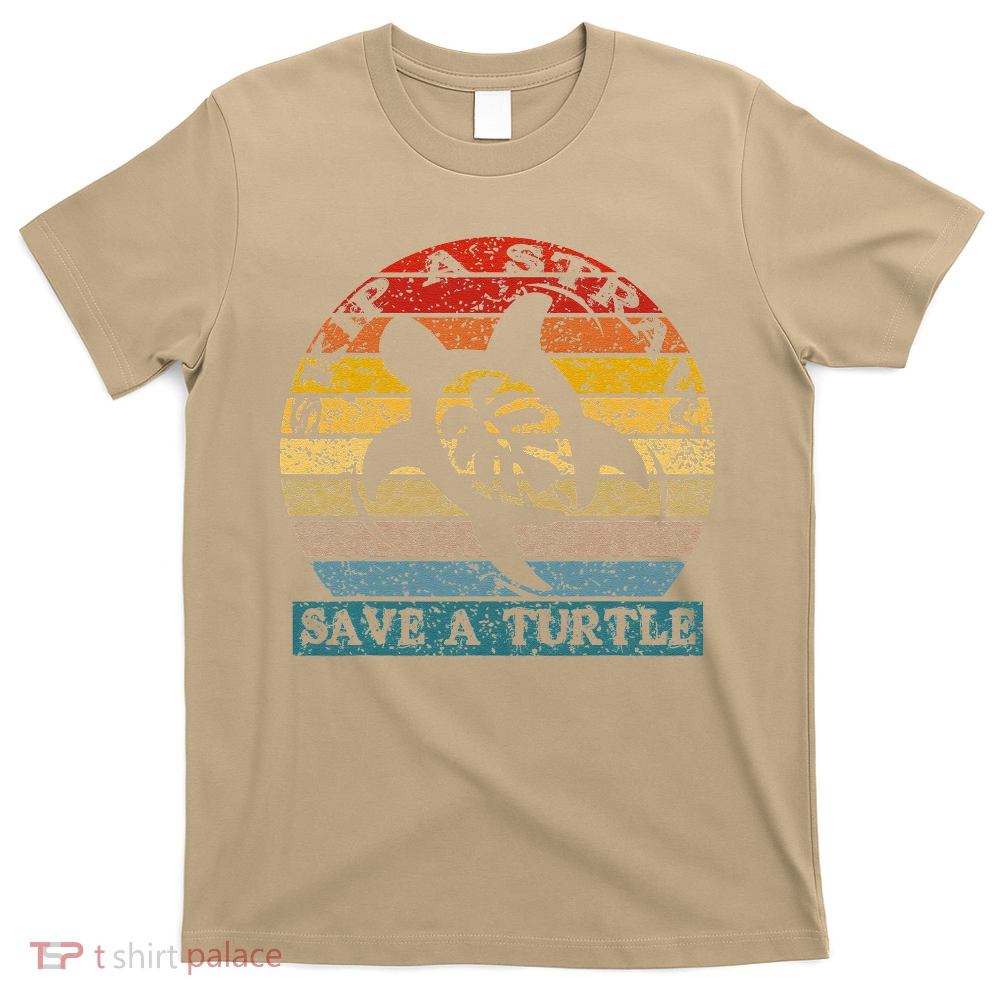 Skip A Straw Save A Turtle Vintage Retro Save A Turtle T-Shirt