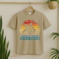 Skip A Straw Save A Turtle Vintage Retro Save A Turtle T-Shirt thumb 2