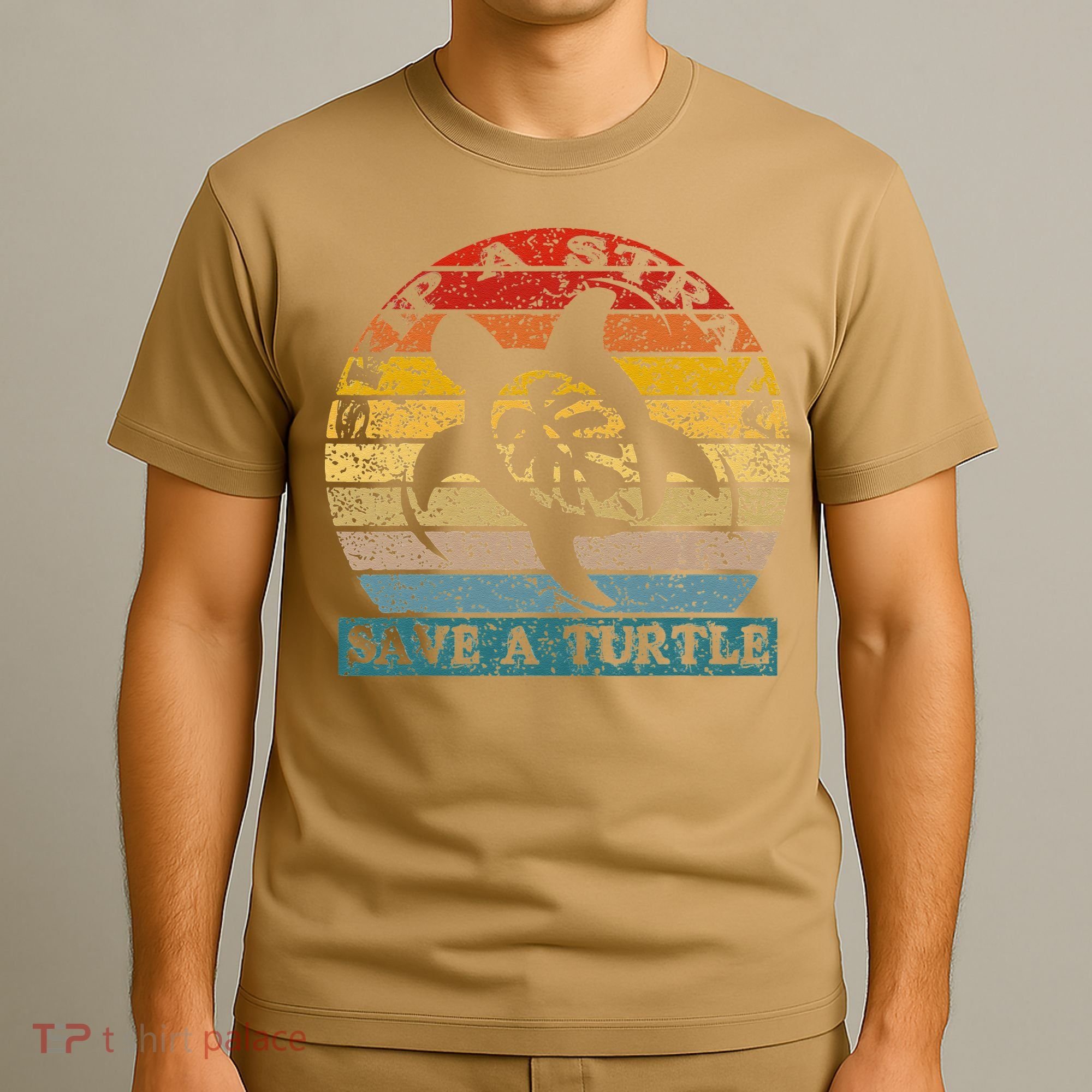 Skip A Straw Save A Turtle Vintage Retro Save A Turtle T-Shirt
